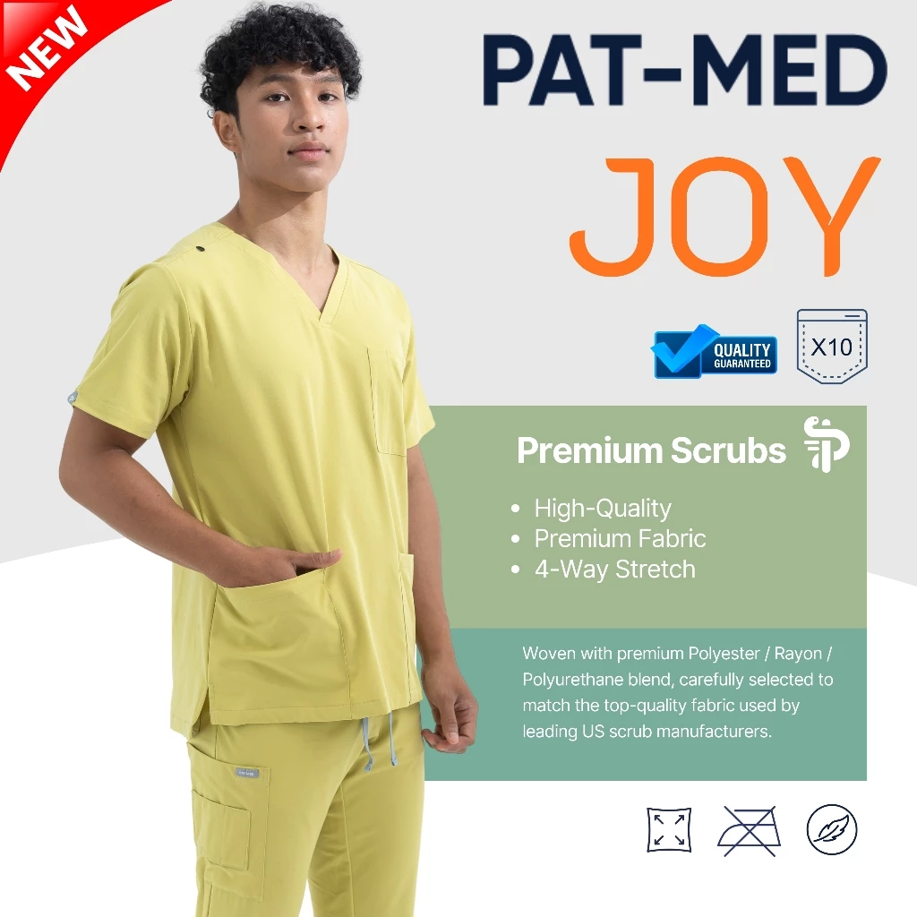 PAT-MED Scrubs Sets Top & Pants for Male รุ่น JOY ชุดสครับแพทย์ พยาบาล (ไม่รวมปักชื่อ)