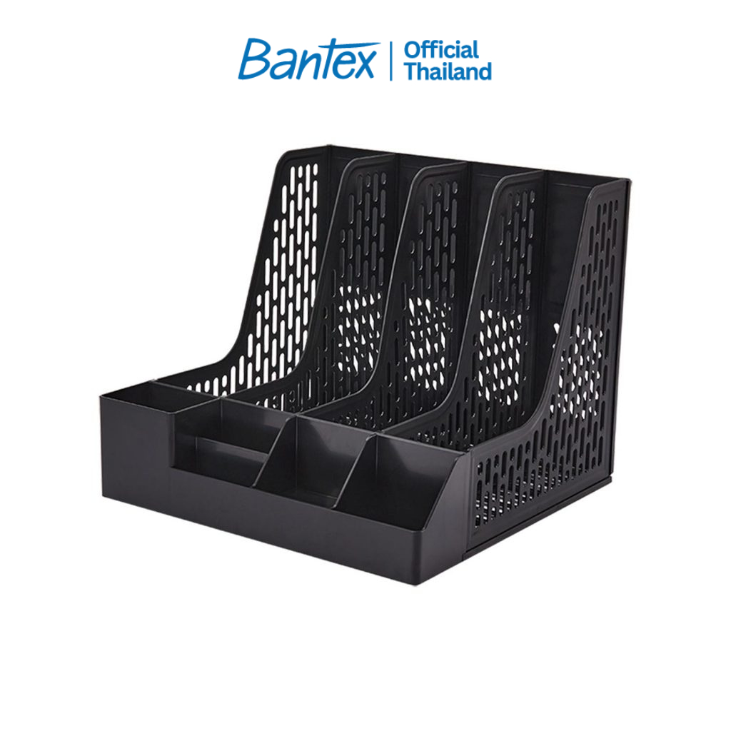 Bantex ที่เก็บเอกสาร ชั้นวางเอกสารแบ่งช่อง 3ช่อง/4ช่อง พร้อมช่องใส่อุปกรณ์สำนักงาน Magazine Holder