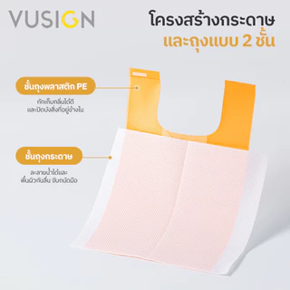 Vusign ถุงเก็บมูลสัตว์เลี้ยง ถุงเก็บอึ2ชั้น เก็บกลิ่น มีหูหิ้ว ไม่เลอะมือ ย่อยสลายได้ Pet Waste Bag