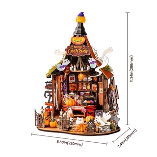 Rolife DIY Miniature Dollhouse - Haunted Candy House โมเดลบ้าน ตัวต่อไม้ บ้านตุ๊กตา | ของแต่งบ้าน ของเล่นศิลปะ DIY
