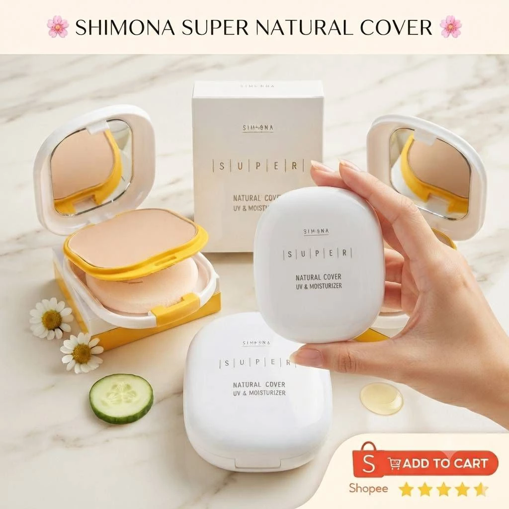 Shimona Super Natural Cover Sun Protect แป้งพัฟผสมครีมรองพื้น กันแดด
