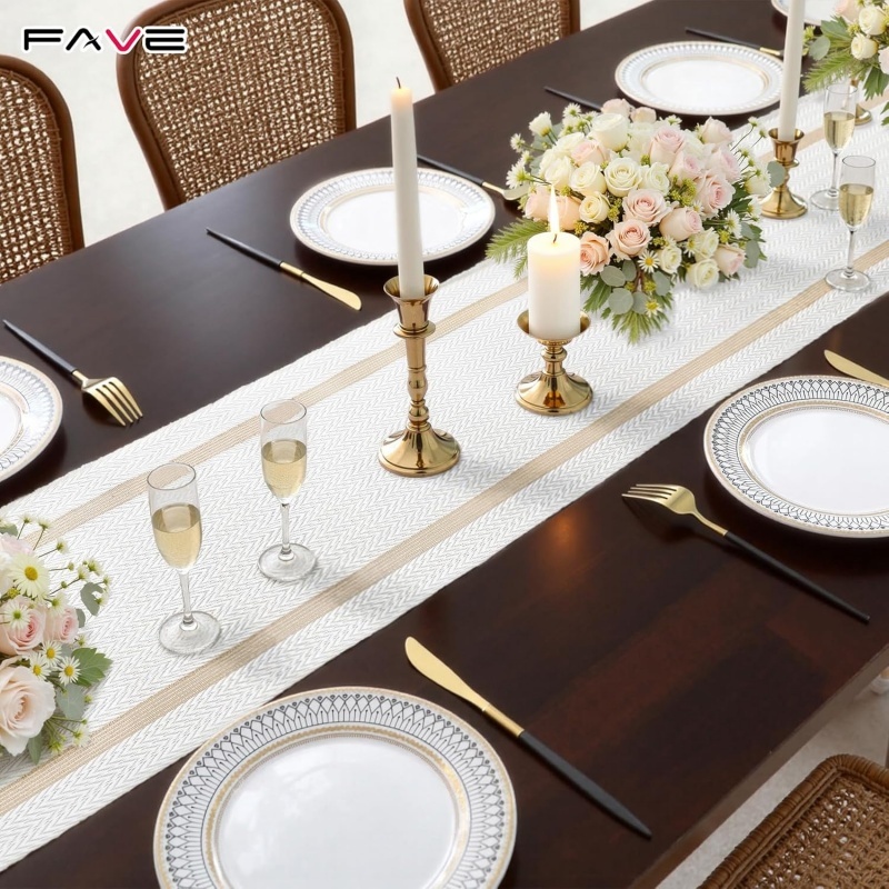 【คุณภาพสูง】 pvc รันเนอร์โต๊ะ ผ้าปูโต๊ะอาหาร กันน้ำ กันลื่น ทำความสะอาดง่าย Table runner ตกแต่งโต๊ะแต่งงาน 30*150/180cm