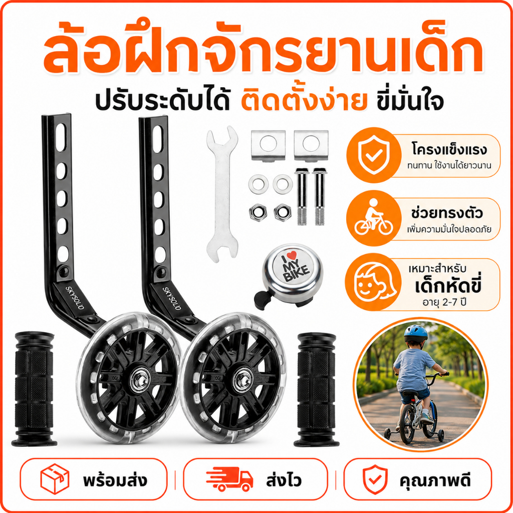 รถพ่วงข้างจักรยาน, ล้อพ่วงข้าง 12 นิ้ว - 20 นิ้ว, ล้อข้างจักรยาน ล้อรถเด็ก ล้อเสริมจักรยาน ล้อเสริมจักรยานเด็ก ล้อเสริมด