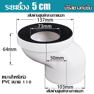 พร้อมส่ง มีซีลยาง ท่อชักโครกเยื้องศูนย์ ท่อต่อชักโครก ท่อขยับ 2.5-12.5 cm แก้ปัญหาชักโครกไม่ตรงตำแหน่ง ส่งไว ปิดงานเลย