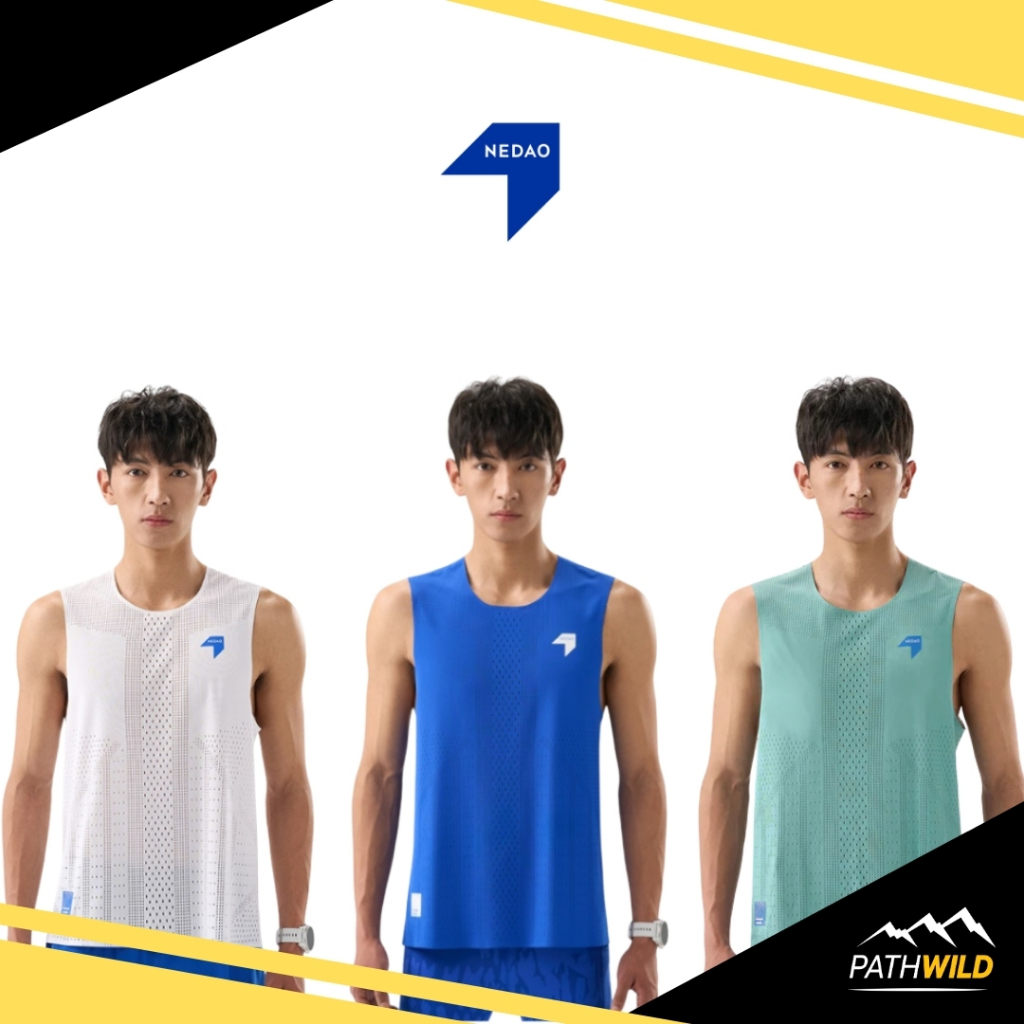 NEDAO MEN'S QIFLOW SLEEVELESS SHIRT V5.0 เสื้อวิ่งออกกำลังกายแขนกุด น้ำหนักเบา ระบายอากาศได้ดี แห้งไว