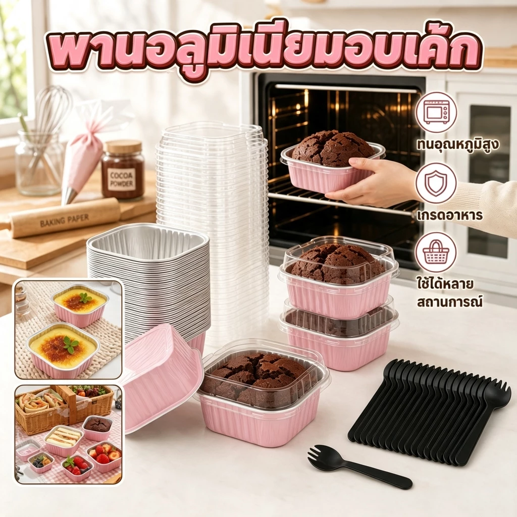 150ชิ้นอลูมิเนียมฟอยล์อบถ้วยทนความร้อนเค้กถ้วยแม่พิมพ์พร้อมฝาปิด Cupcake