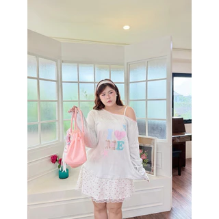 Chubbygirlbkk - I luv me shoulder top🛼💕 “เสื้อโอเวอร์ไซส์ แขนยาว ลายริ้ว ปาดไหล่/ไม่ปาดไหล่ สกรีน ผ้าใส่สบาย ไม่ร้อน”