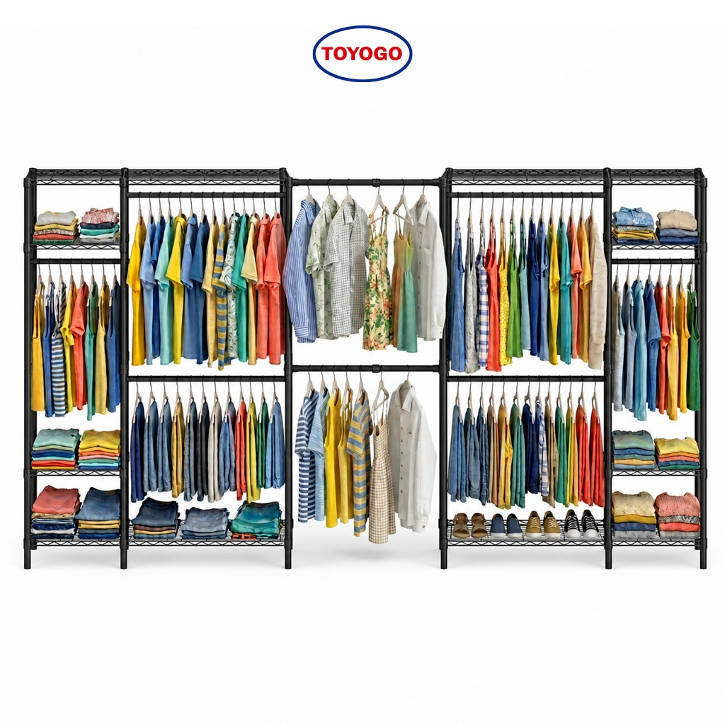 TOYOGO โครงตู้เสื้อผ้า จุเยอะ ปรับสูงได้ แบบยืดหดได้