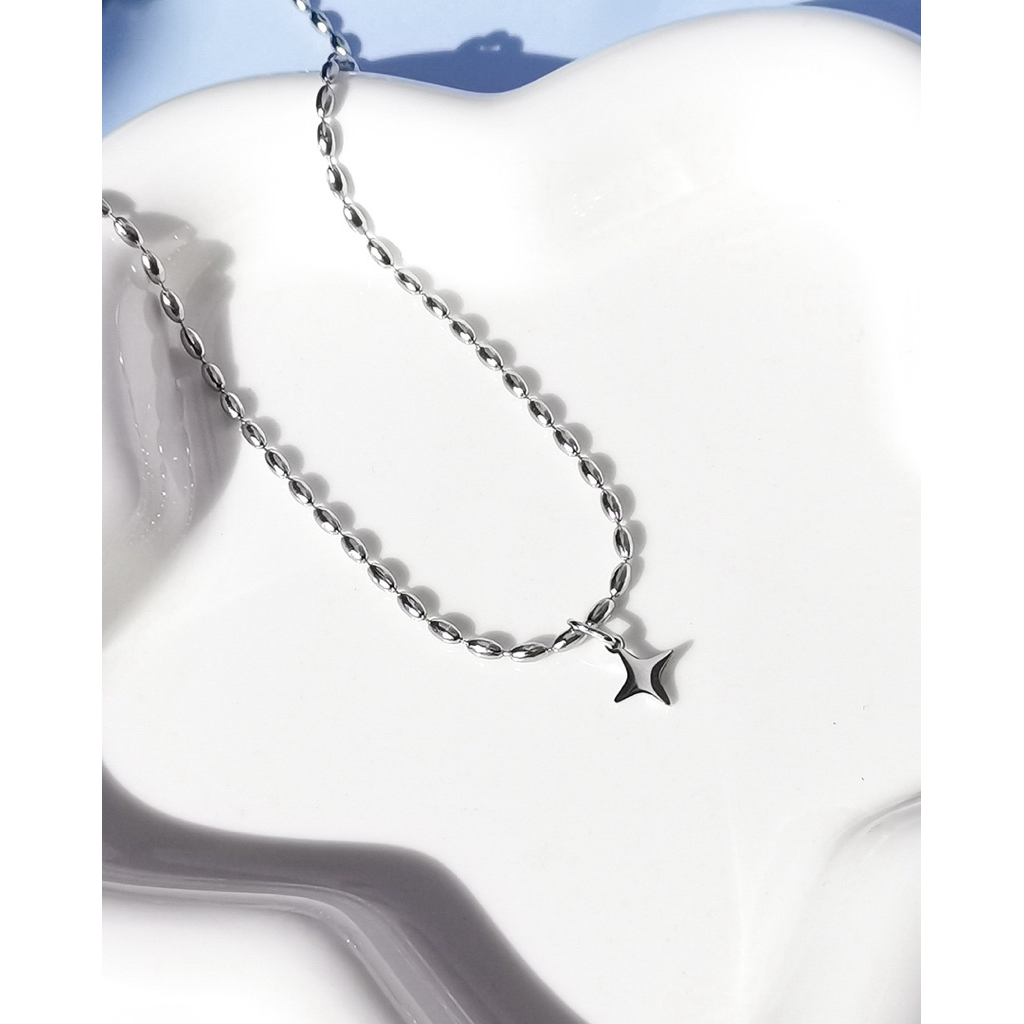 Lilith - Twinkle w/Oval stainless necklace สร้อยคอแสตนเลส