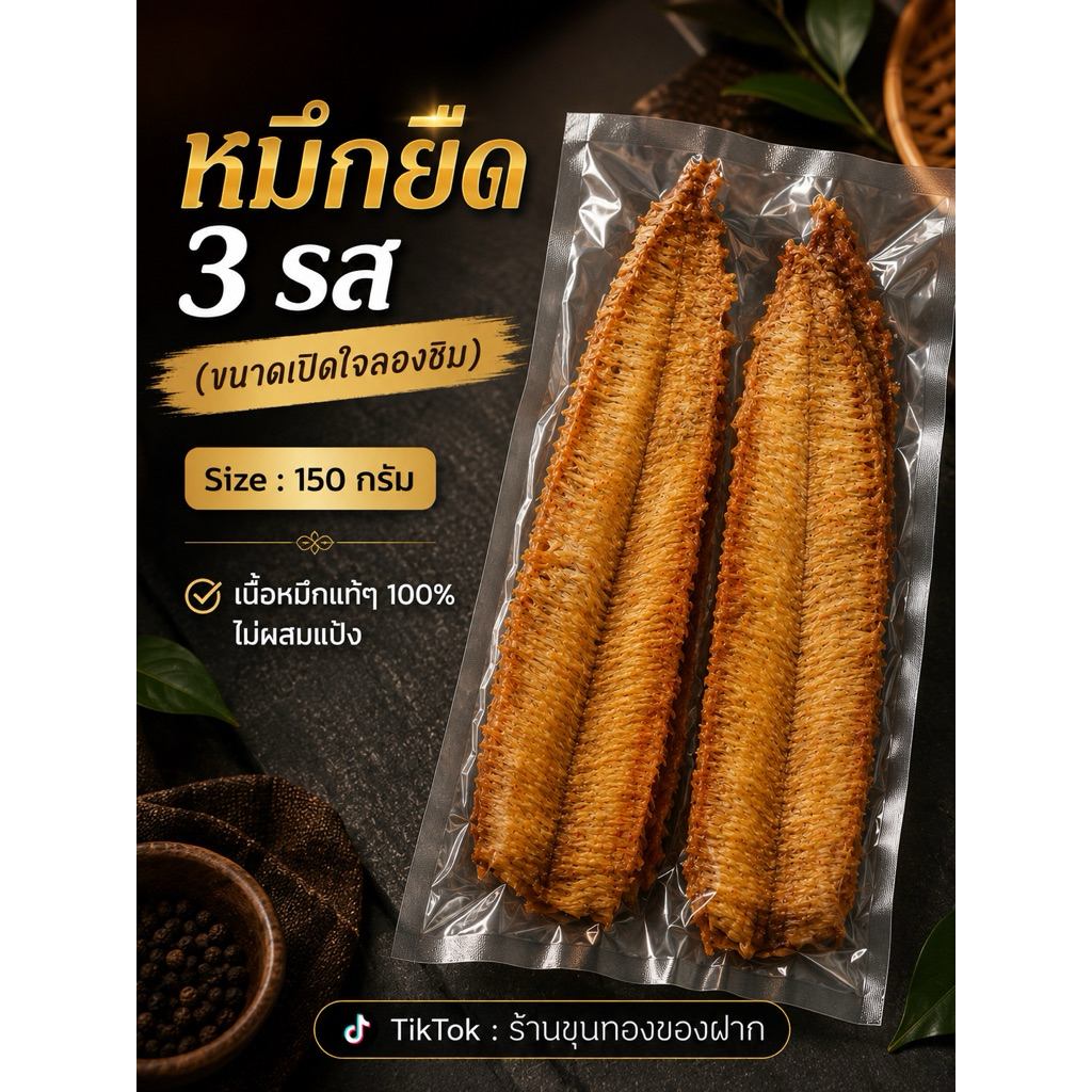 หมึกยืด 3 รส ขนาด 150 กรัม (ทดลองชิม)