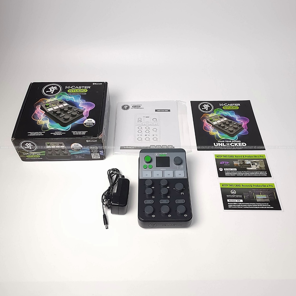 Mackie M-Caster Studio Streaming Mixer USB BT XLR Audio Interface Voice Effects Sampler Pads RGB มือ