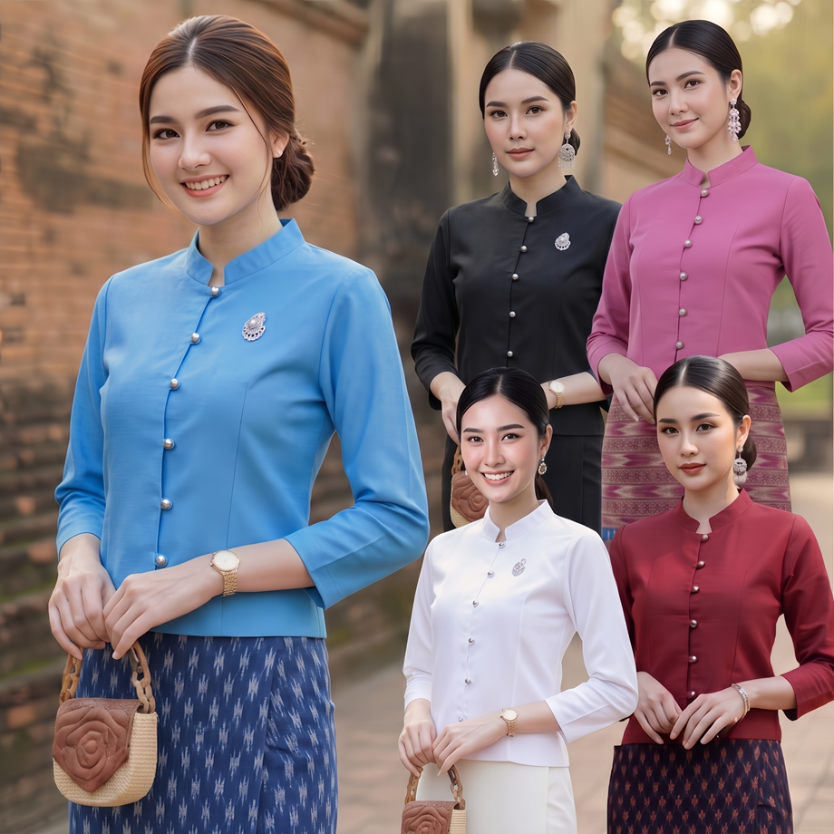 เสื้อพื้นเมืองหญิง จิตรลดา ผ้าฝ้ายเกรดA เนื้อนุ่มใส่สบาย