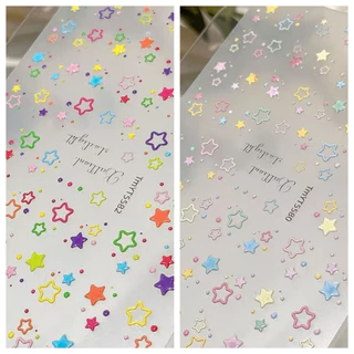 สติกเกอร์ติดหน้าเล็บลายดาว มีหลากหลายสีให้เลือกใช้ สินค้าพร้อมส่ง