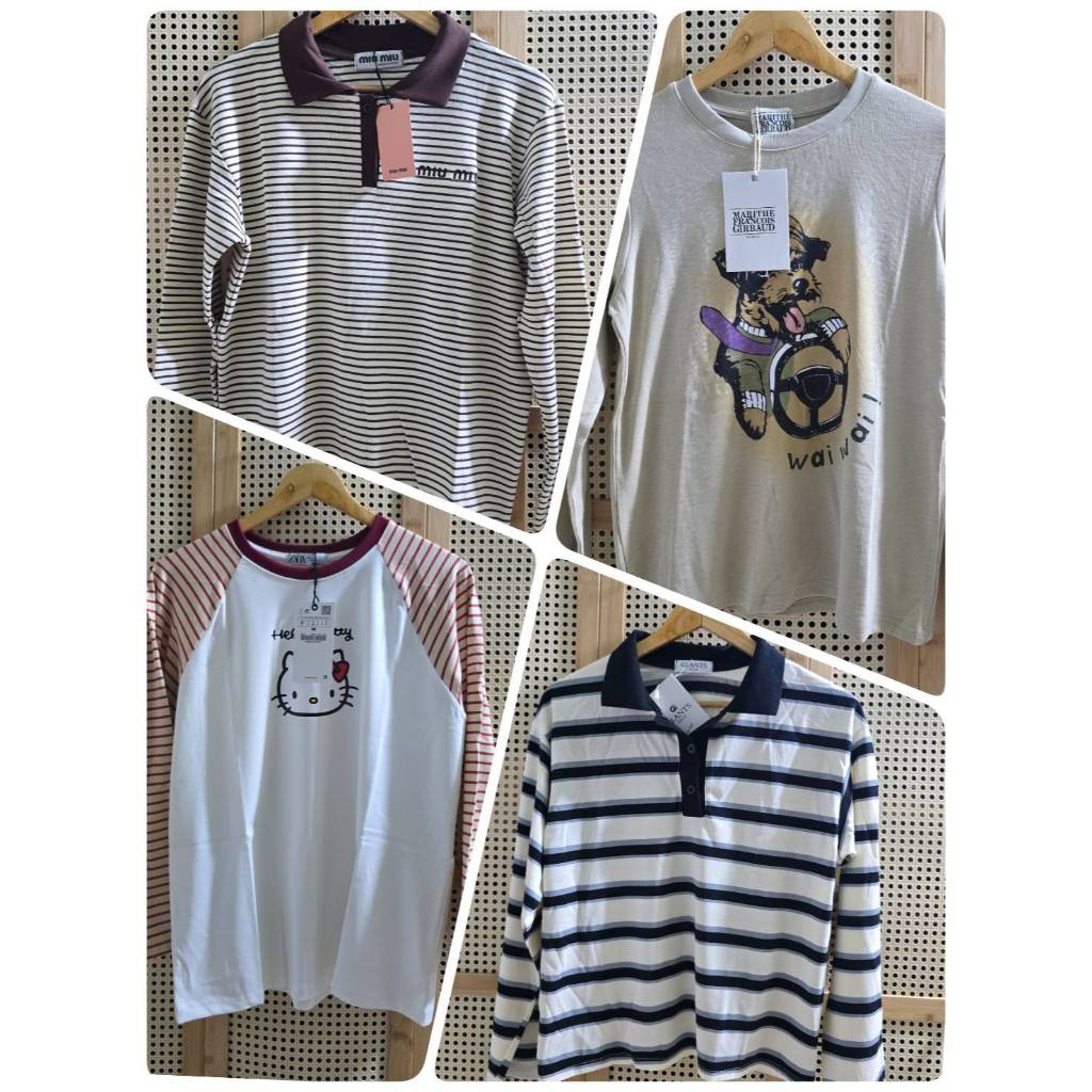 เสื้อยืด(แขนยาว) มือ 1 ป้ายห้อย ผ้าดี พร้อมส่ง