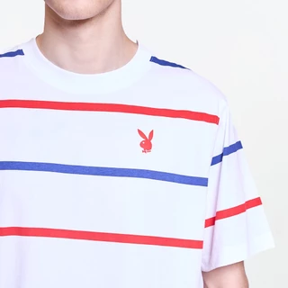 PLAYBOY 08PB เสื้อยืด เสื้อผ้าผู้ชาย/เสื้อ/เสื้อยืดสีขาว รุ่น P1MT265TB098WH
