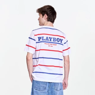PLAYBOY 08PB เสื้อยืด เสื้อผ้าผู้ชาย/เสื้อ/เสื้อยืดสีขาว รุ่น P1MT265TB098WH