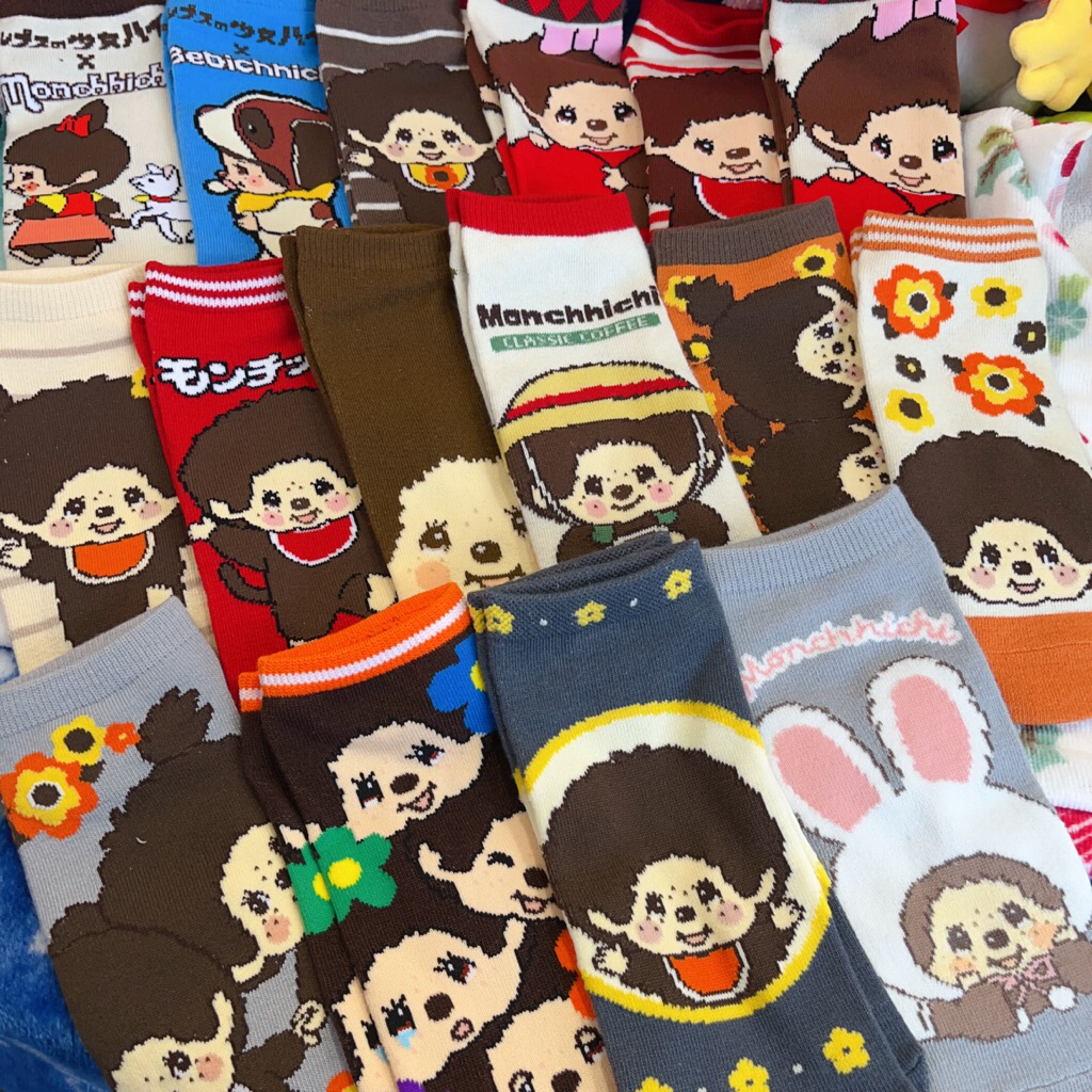 [พร้อมส่ง🇹🇭] ถุงเท้า Monchhichi สำหรับผู้หญิง ไซส์ 35-39 มีหลายแบบให้เลือก