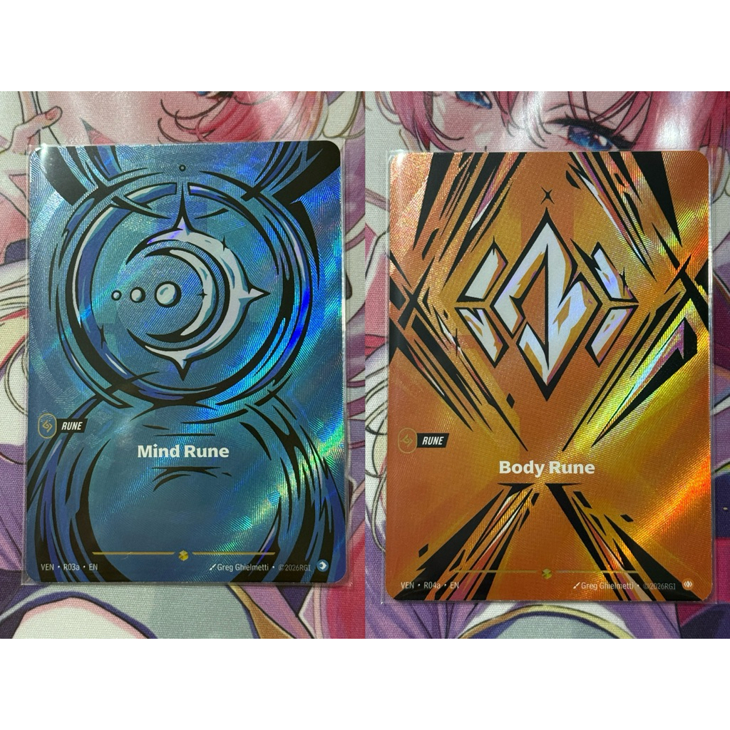 พร้อมส่ง ENG Vendetta Fury Rune Mind Rune Body Rune Riftbound Official TCG Riot TRADING CARD GAME