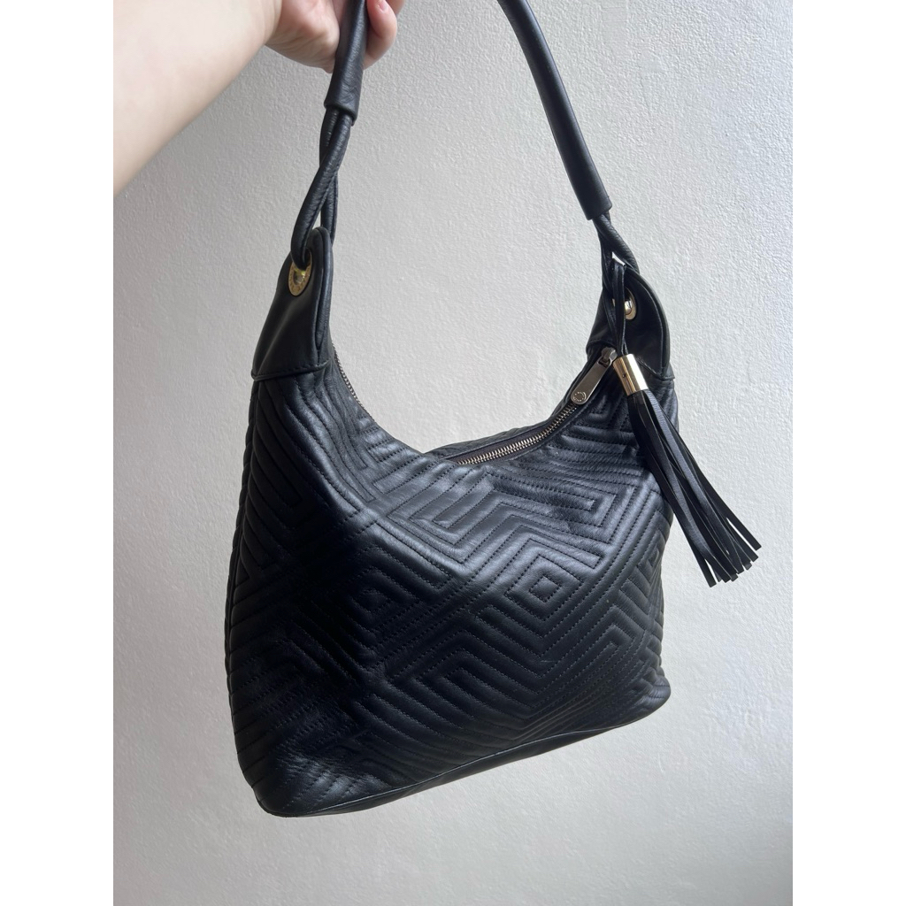 BALLY Melina Hobo Bag in Black Lambskin