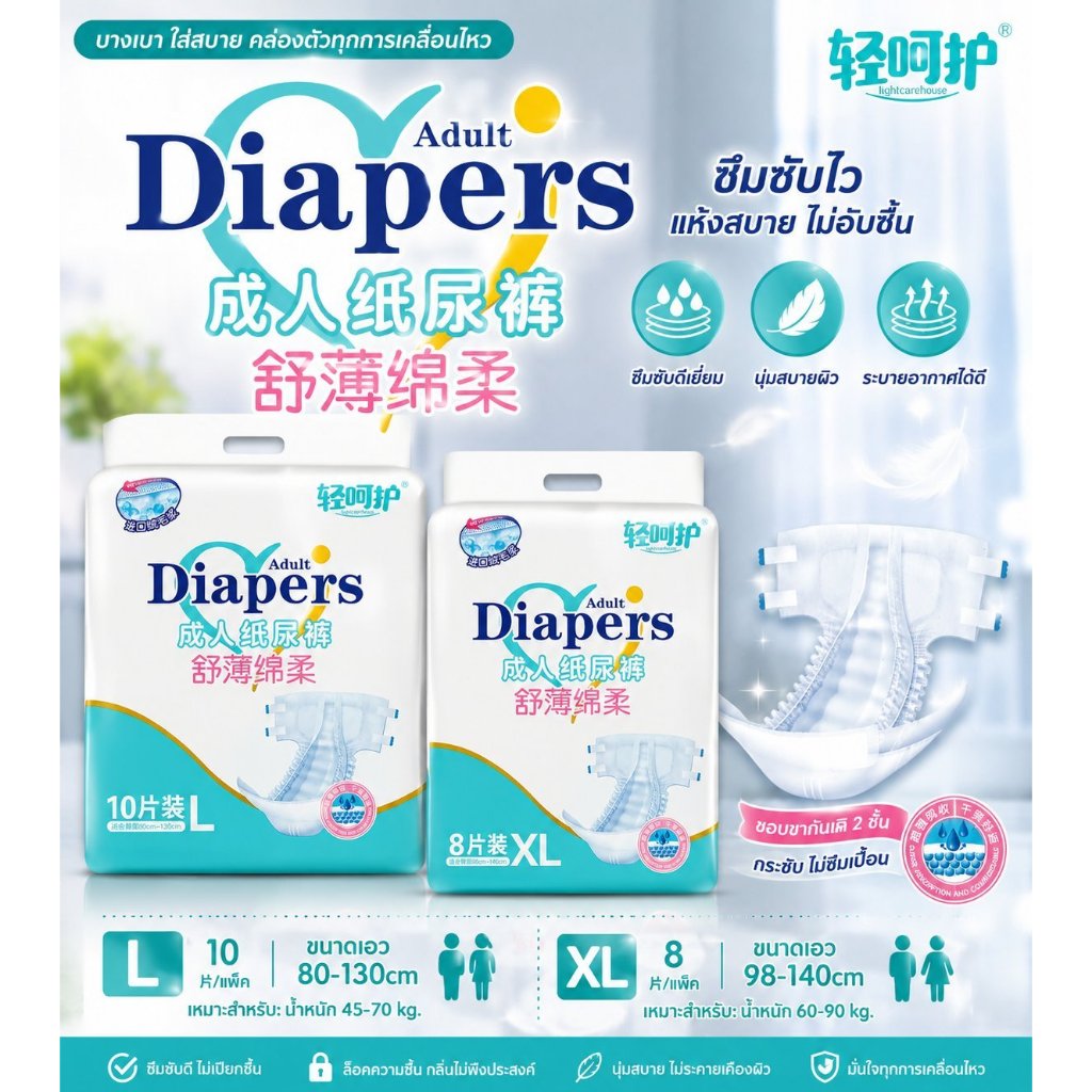 แพมเพิสผู้ใหญ๋ 2 ไซร้  สุดคุ้ม P-m02/03