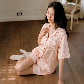 MUSLIN Cherry - Blush Silk Satin Pajamas [Basic collection]