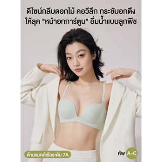 【ซื้อ 1 แถม 1】MiiOW บรานวัตกรรม ดันทรงสวย ใส่กับเสื้อคอลึกได้ ผ้าแอนตี้แบคทีเรีย 581-2PCS