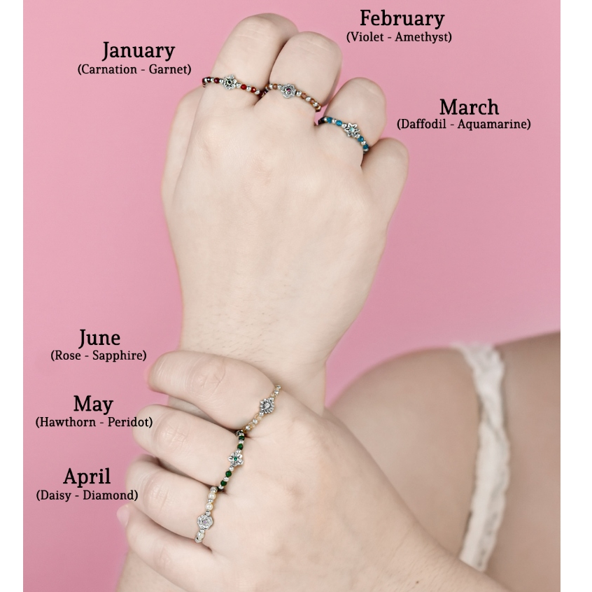 เงิน 925 เเท้ เเหวนดอกไม้ประจำเดือนเกิด Silver 925 Birth Flower Ring | ของขวัญมีความหมาย ของขวัญแทนใ