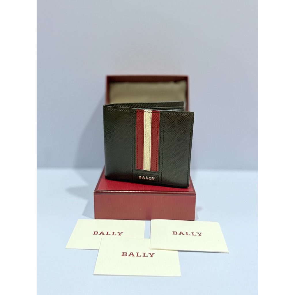 Bally Bifold Wallet หนังแท้ รุ่นแถบ Bally Stripe แท้💯