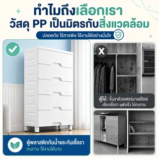 Nestify ลิ้นชัก ลิ้นชักใส่เสื้อผ้า 3-7ชั้น ตู้เสื้อผ้า มีล้อ เป็นมิตรกับสิ่แวดล้อม สีสลับ มีล้อ ล็อคได้