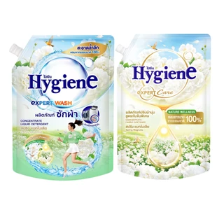 (ซัก+ปรับ) Hygiene ไฮยีน น้ำยาซักผ้า 1400 มล. และน้ำยาปรับผ้านุ่ม 1000 มล.