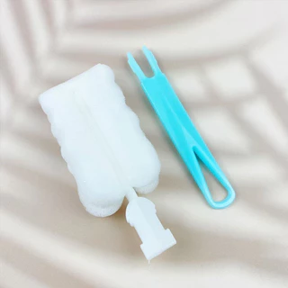 【พร้อมส่ง】แปรงล้างแก้วอเนกประสงค์ ด้ามยาว ฟองน้ำ ถอดได้ ใช้ล้างแก้วน้ำ ขวดนม แก้วเก็บความร้อน ทำความสะอาดทั่วถึง
