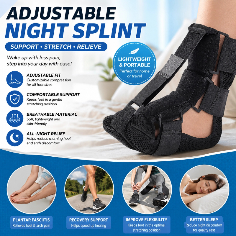 1 ชิ้น ที่พยุงข้อเท้า Plantar Fasciitis Night Splint อุปกรณ์ช่วยป้องกันปลายเท้าตก