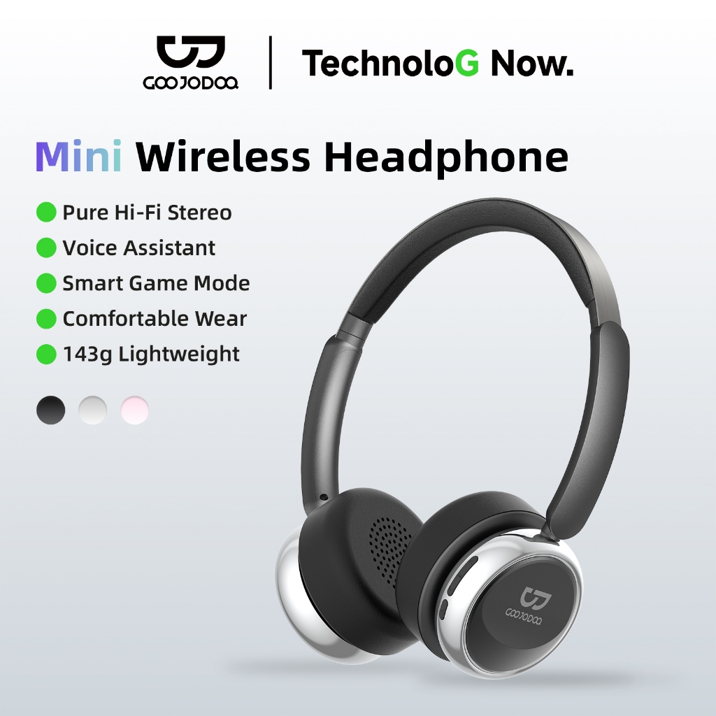 GOOJODOQ j242 หูฟังไร้สาย Bluetooth 5.3  พับได้ Hifi หูฟัง ผู้ช่วยเสียง การควบคุมด้วยปุ่ม