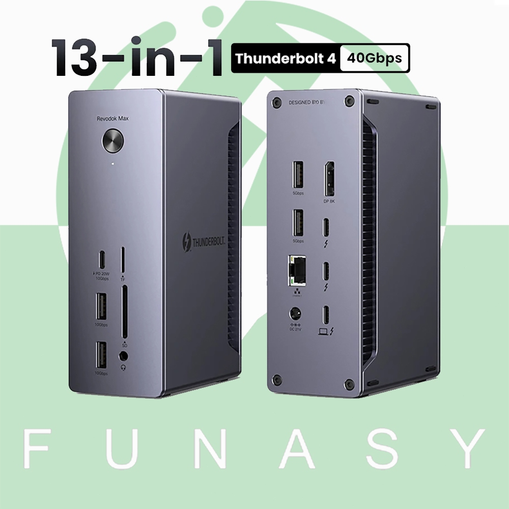 UGREEN Revodok 13-in-1 Thunderbolt 4 Dock 40Gbps รองรับ Dual 4K@60Hz หรือ 8K, ชาร์จ 90W Hub