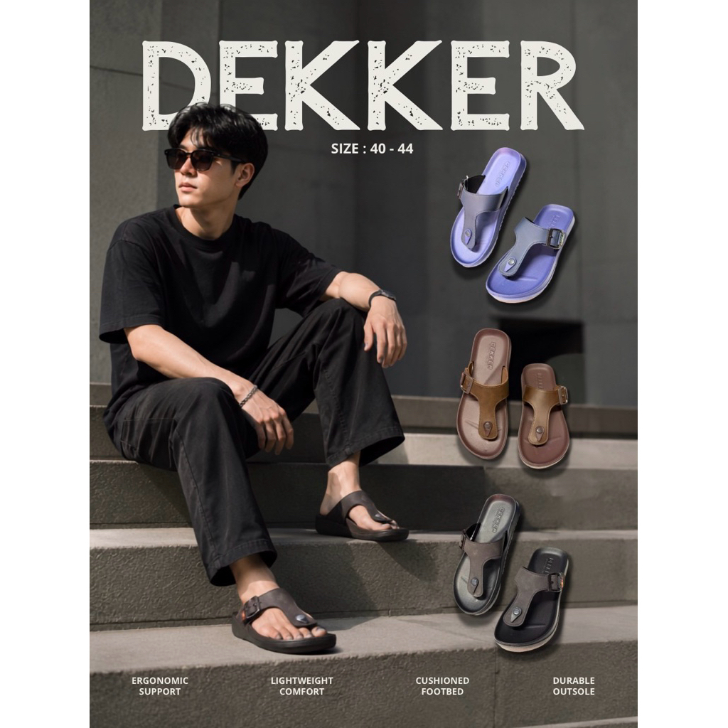 รองเท้าแตะชาย Dekker รองเท้าสุขภาพแบบหนีบ
