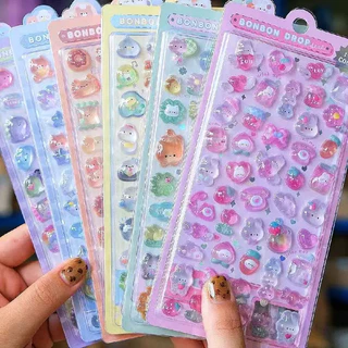 Kawaii 3D สติกเกอร์น่ารัก สติกเกอร์ตกแต่ง DIY เคสโทรศัพท์ แล็ปท็อป iPad ขวดน้ำ Decal อีพ็อกซี่นูน