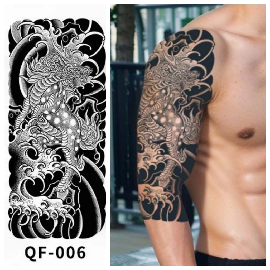Magic Tattoo ของแถมฟรี ⚡ COD ⚡ สติกเกอร์รอยสักชั่วคราวจากสมุนไพร สำหรับแขน กันน้ำ ติดทนนานสูงสุด 15 วัน