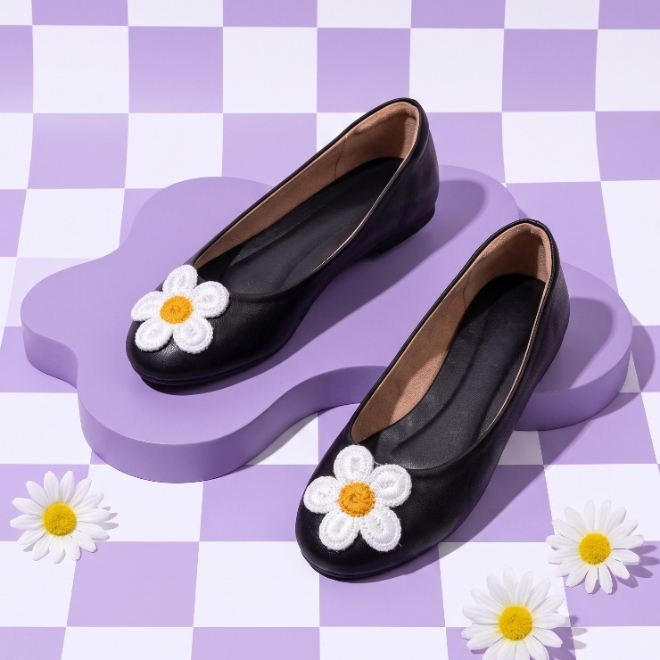 HaloBangkok รองเท้า Flat Shoes หนังพียู รุ่น LA49010
