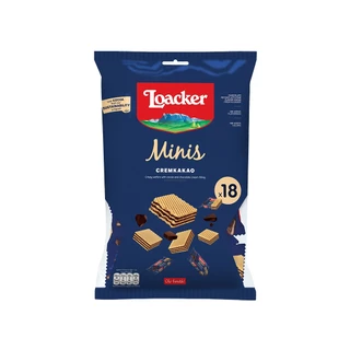 Loacker Minis Creamkakao ล็อคเกอร์ มินิส์ ครีมคาเคา เวเฟอร์สอดไส้ครีมรสช็อกโกแลต 180 กรัม