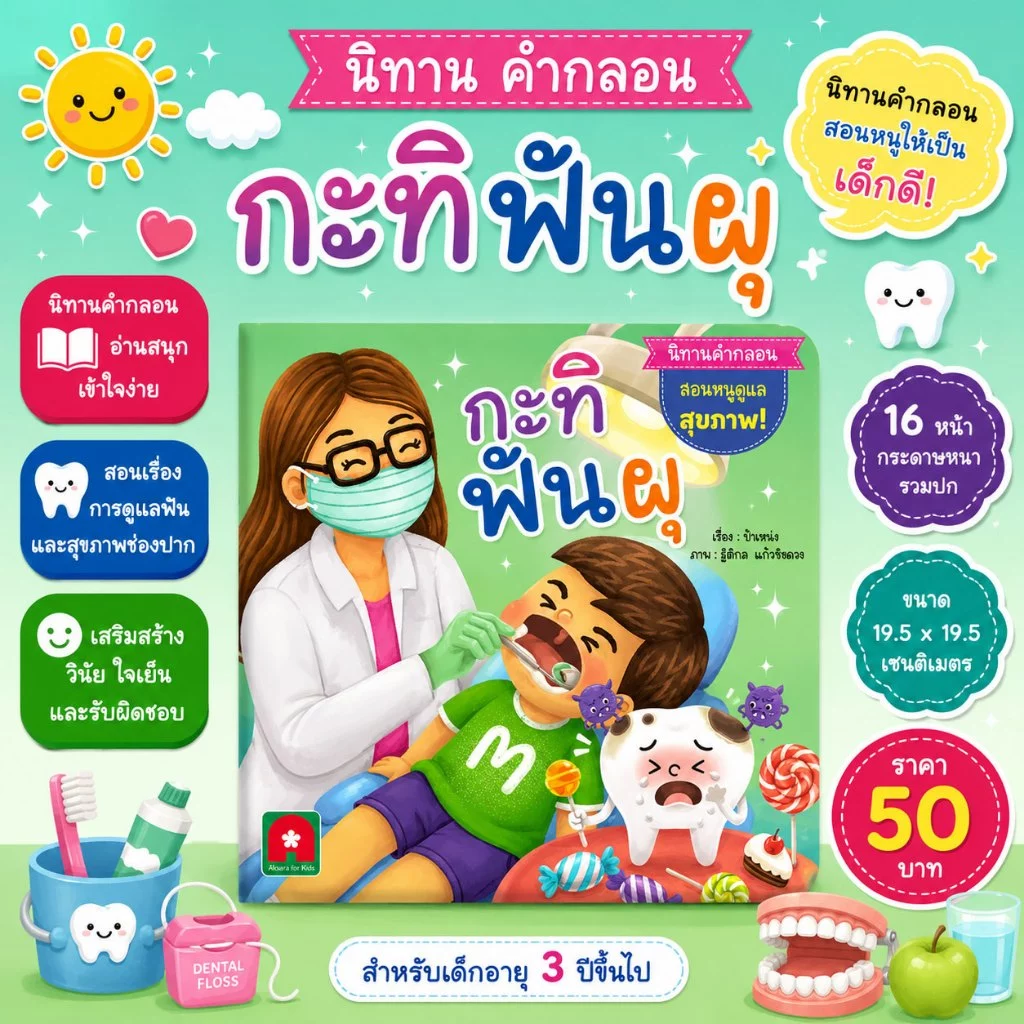 Aksara for kids หนังสือเด็ก นิทาน คำกลอน กะทิ ฟันผุ
