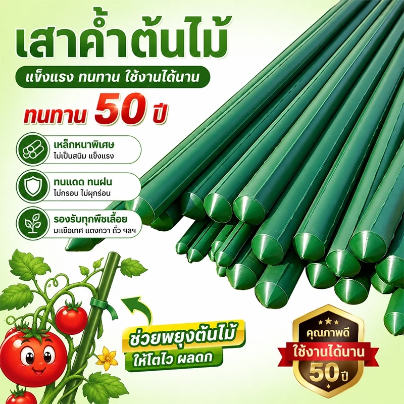 ใช้งาน 50 ปีก็ไม่พัง ไม้ค้ำต้นไม้ยาว ไม้ค้ำต้นไม้ หลักไม้ค้ำ เสามะเขือเทศ เสาค้ำต้นไม้ ไม้ค้ำยันต้นไม้ เสาปลูกผั