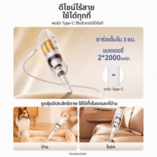 [Upgrade!] Simplus เครื่องดูดฝุ่นไร้สาย ใช้ในครัวเรือน 8000pa การกรองประสิทธิภาพสูง 3 ชั้น ชาร์จ Type-C XCQH012