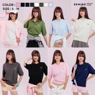 Bemingtop1237(S-M)-Lopp Polo - เสื้อโปโลไหมพรมดีไซน์ปกเชิ้ตใส่ได้ทั้งวันทำงานและวันสบายๆ