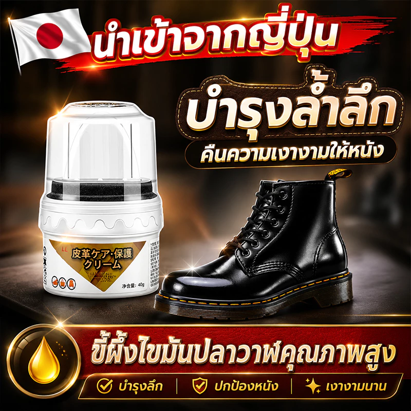 ของแท้นำเข้าจากญี่ปุ่น ไขวาฬบำรุงกระเป๋า ครีมไขปลาวาฬ ขัดรองเท้า ทำความสะอาดหนัง ขัดเงาหนัง ครีมบํารุงรักษาเครื่องหนัง