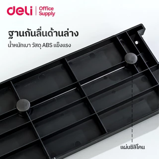 Deli เครื่องตัดกระดาษ ตัด 2 ทางพร้อมกัน 4 แผ่น ใบมีดคม แท่นตัดกระดาษ อุปกรณ์สำนักงาน Paper Trimmer