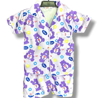 ชุดนอนเด็กแขนสั้น_ขาสั้น ไซส์ S-2XL (ผ้าคอตตอลผสมไหมอีตาลี)
