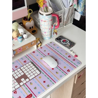 amuse stuff-mousepad flower แผ่นรองเม้าส์ลายดอกไม้ขนาด30*80เซน