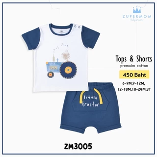 Zuper Mom ชุดเซ็ต เสื้อ กางเกง ชุดเด็ก ผ้า cotton 100% สำหรับเด็ก 6เดือน - 3 ขวบ