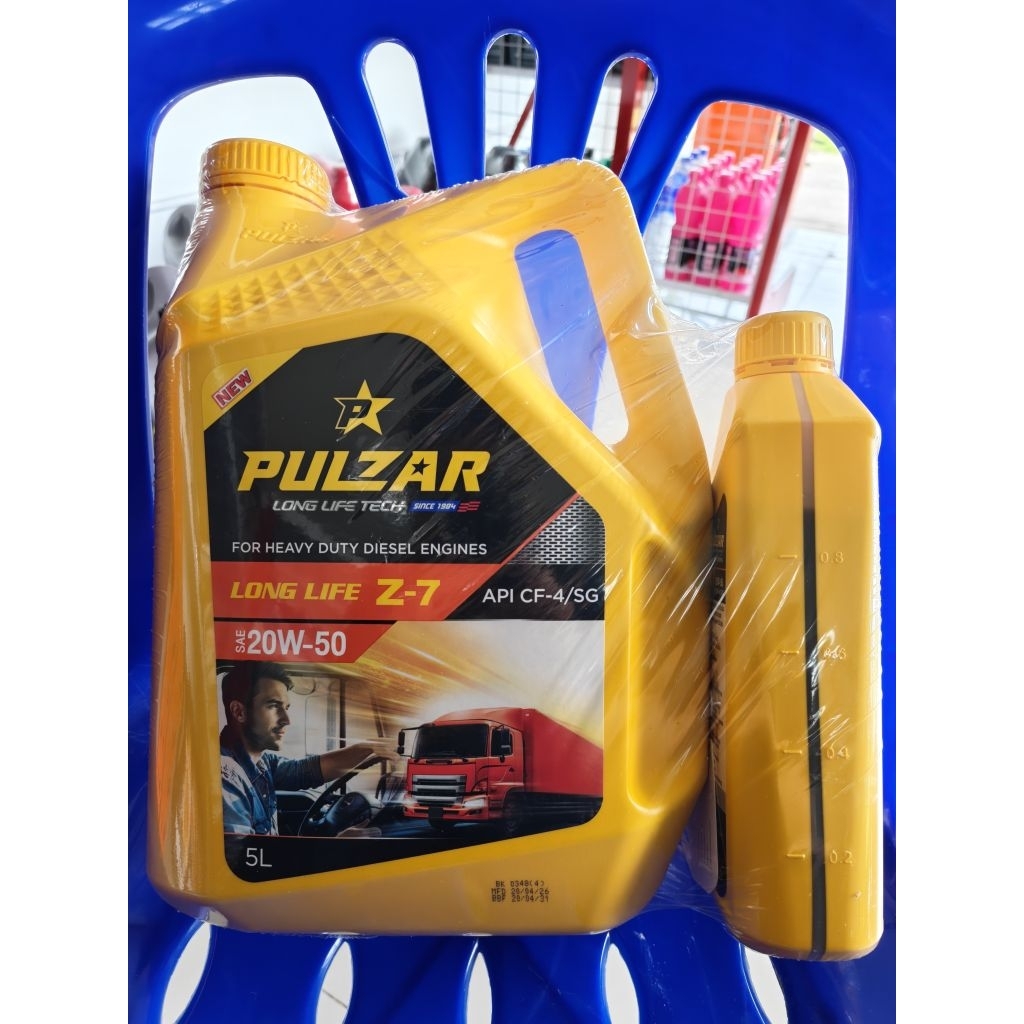 น้ำมันเครื่องดีเซล PULZAR Long Life Z-7 SAE 20W-50 ขนาด 5+1 ลิตร