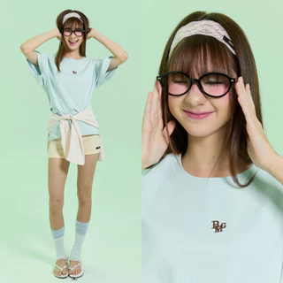 Bemingtop1246(Freesize) - BMG Oversize - เสื้อยืดโอเวอร์ไซส์ดีไซน์มินิมอล ปักโลโก้ BMG ด้านหน้า